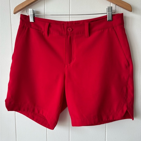Red Mid-Thigh Shorts - Picture 2 of 5